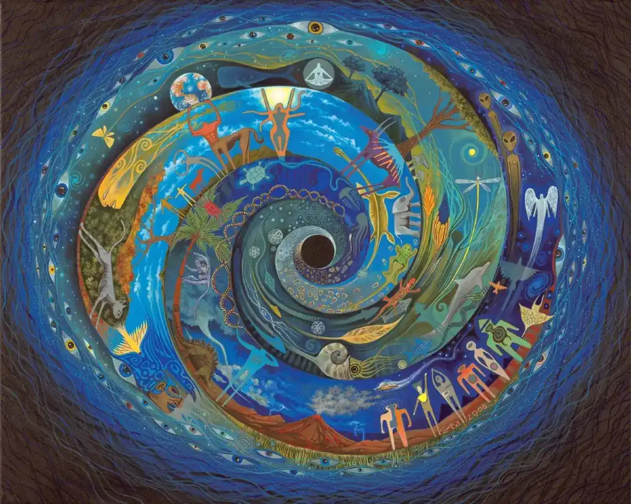 Dipinto Spiral Speak creato da Sam Brown